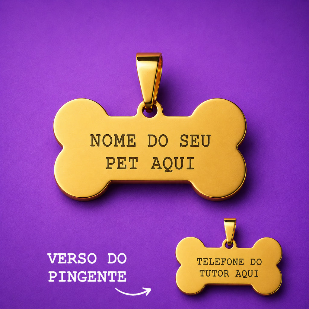 Pingente Inox Dourado tam. 3x3cm