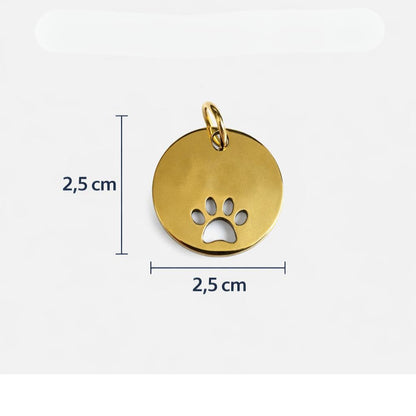 Pingente para cachorro Inox Redondo 2,5x2,5cm